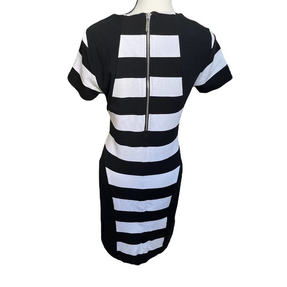 Michael Kors Black and White Colorblock Striped Dress - Picture 2 of 11